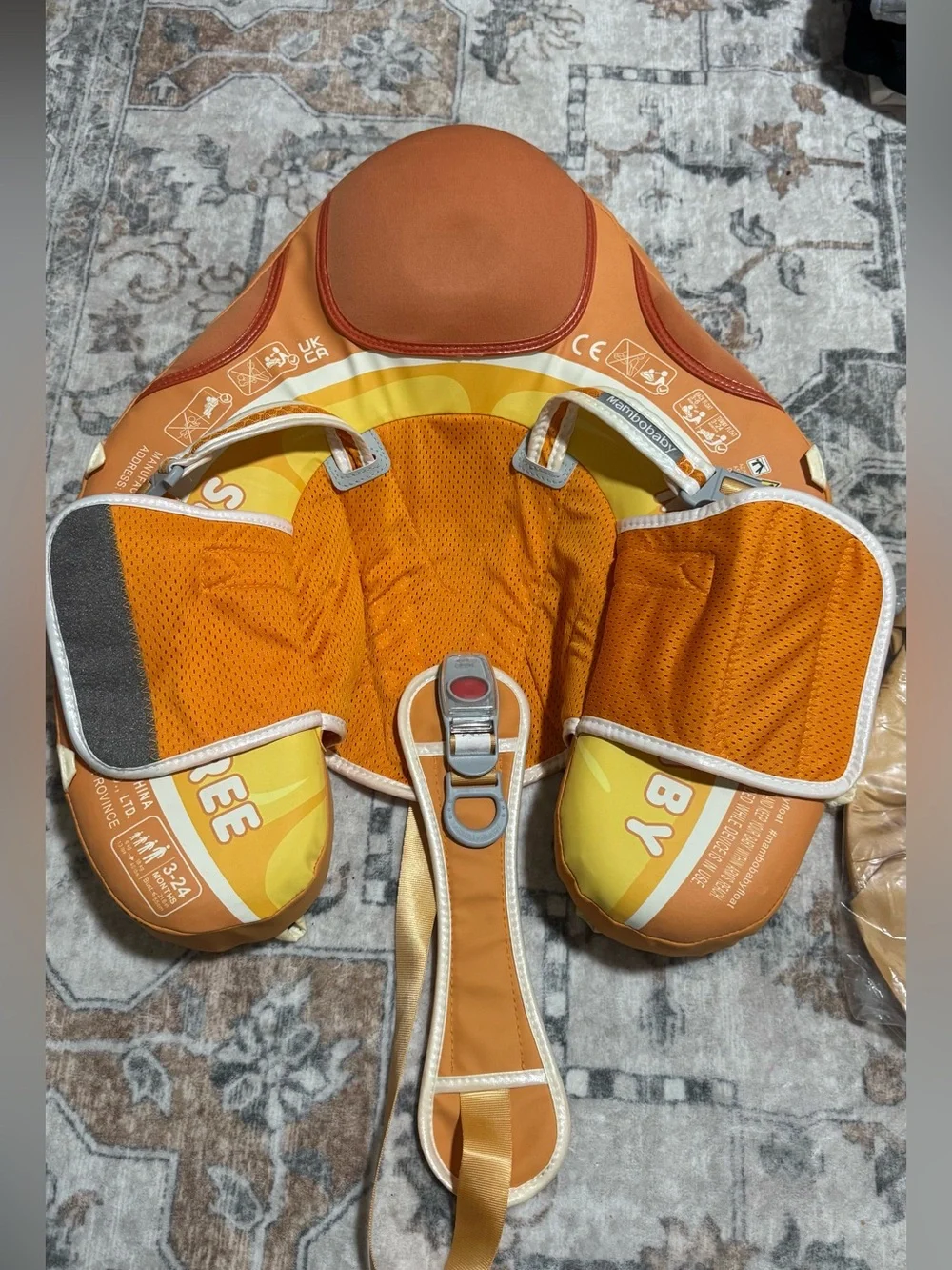Baby Orange Infant Swim Float with Safety Straps